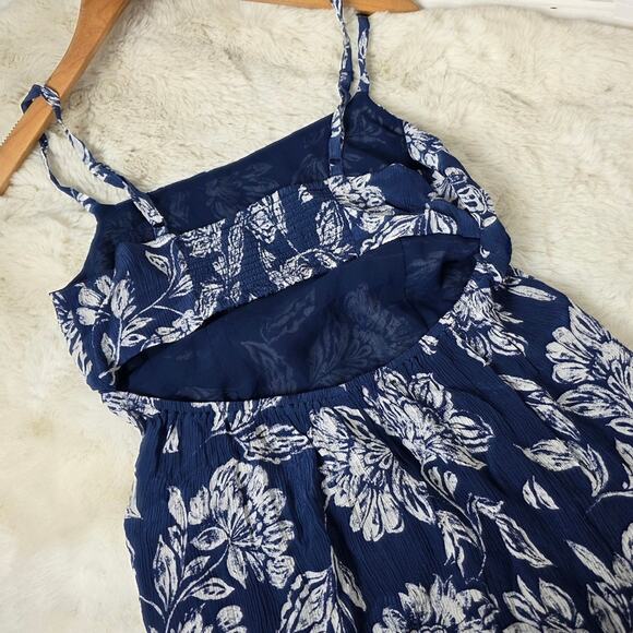 NEW Madewell Textured Slip Navy Floral Maxi Dress - Picture 15 of 15